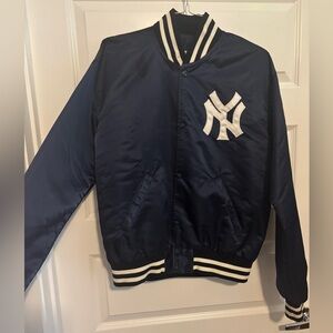 VINTAGE STARTER MLB Navy Yankees Bomber Jacket with Patch
